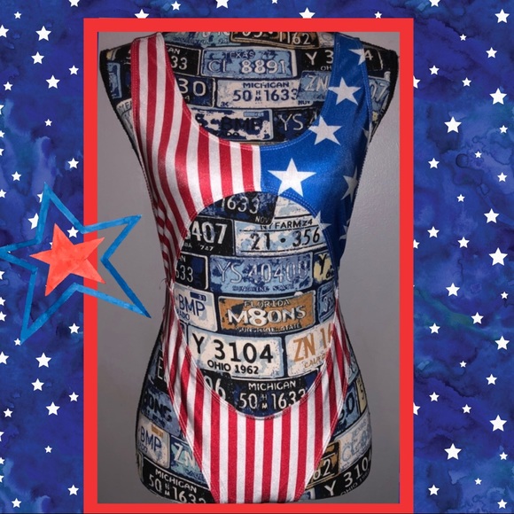 USA Proud ~ One-Piece Backless Thong Style Suit - Picture 7 of 7